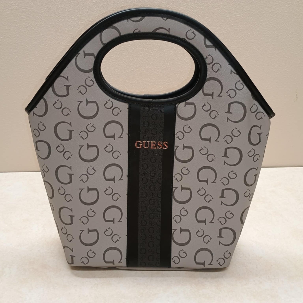 Guess Gray and Black Tote Bag